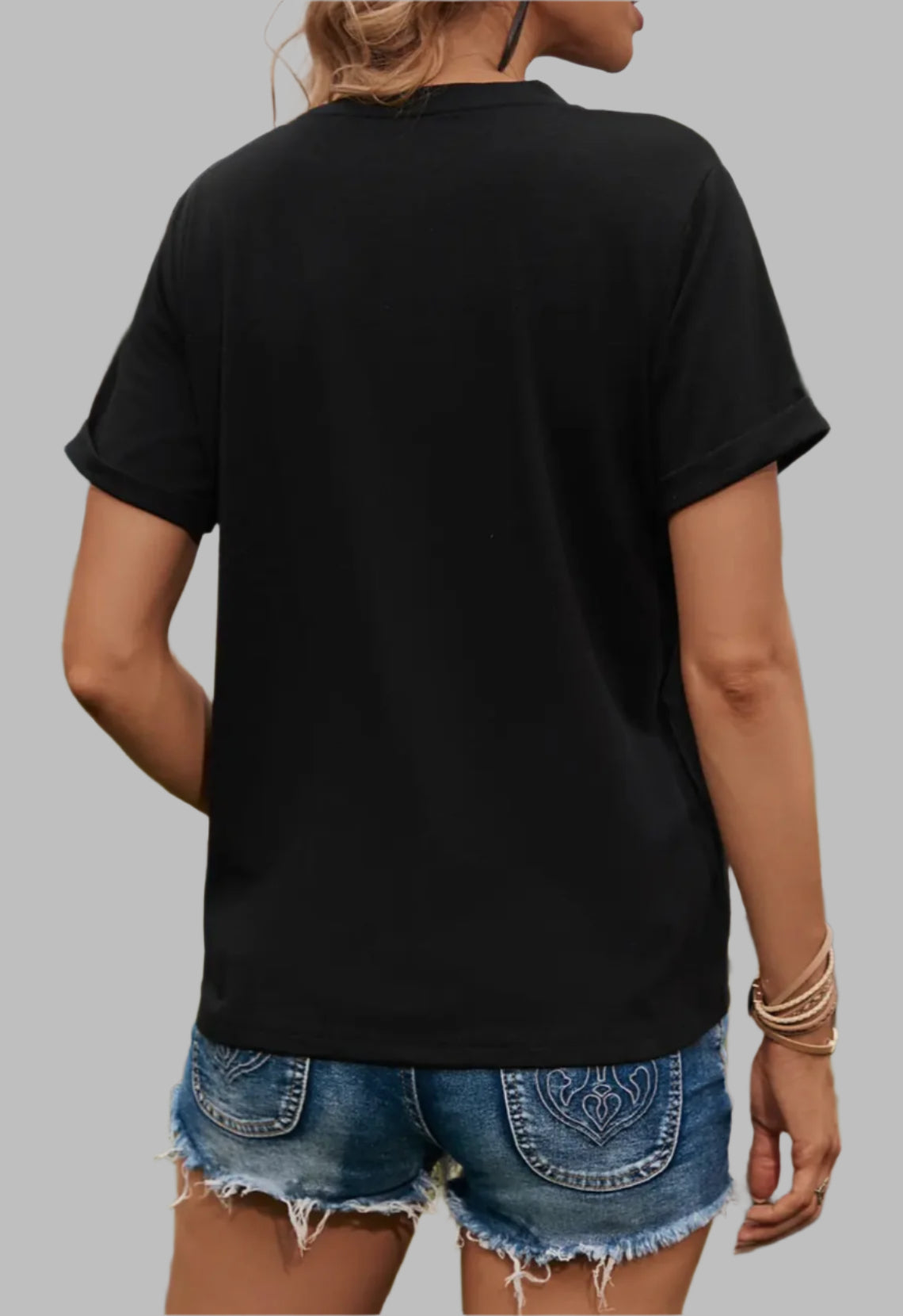 Western Cow Print Round Neck Casual Tee Shirt