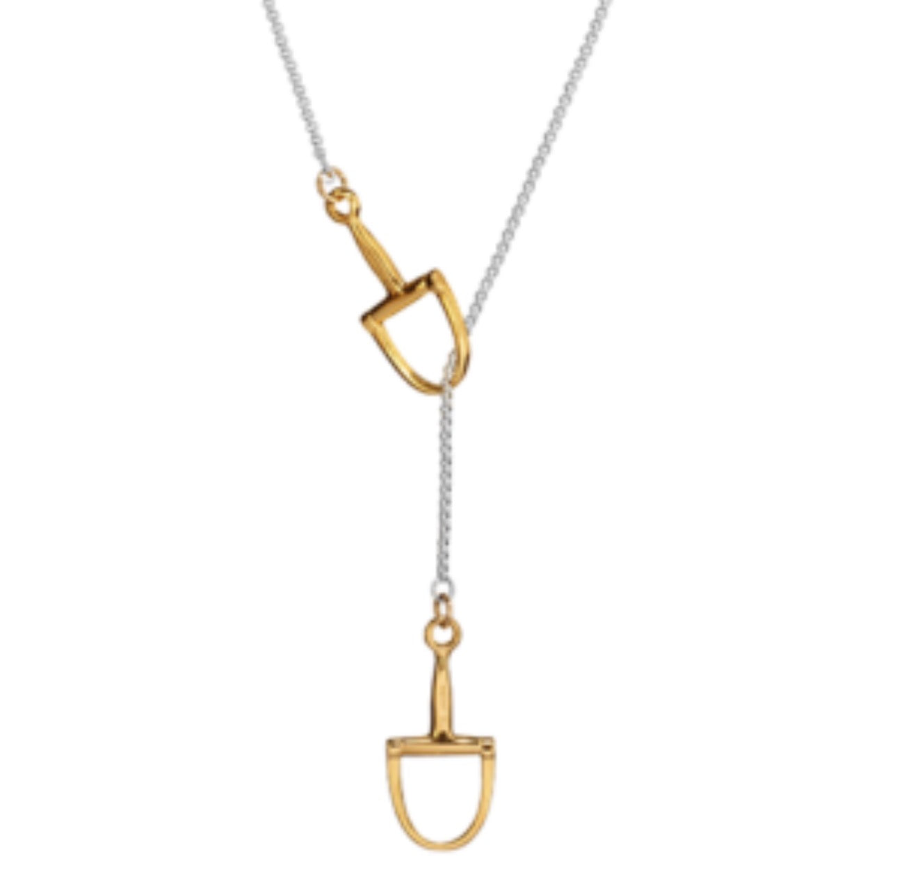 Large Double Bit Lariat Necklace