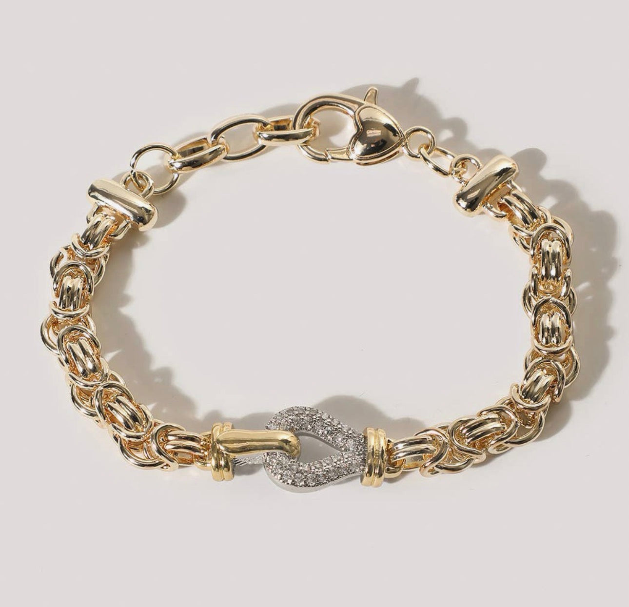 Cz Pave Byzantine Link Bracelet