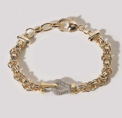 Cz Pave Byzantine Link Bracelet