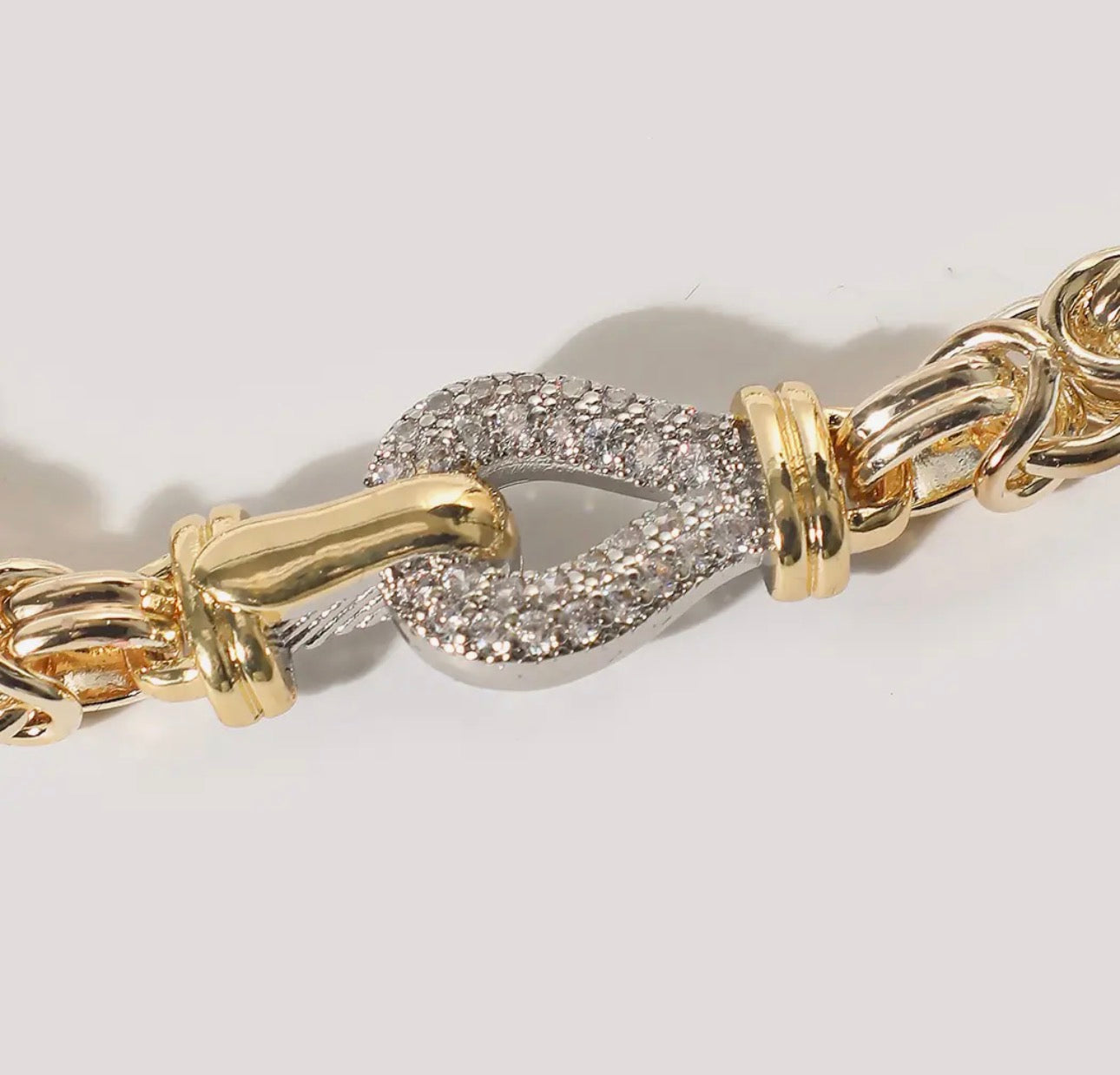 Cz Pave Byzantine Link Bracelet