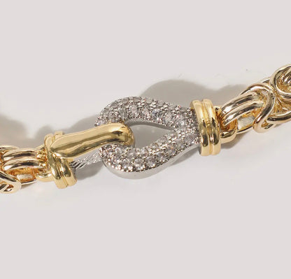 Cz Pave Byzantine Link Bracelet