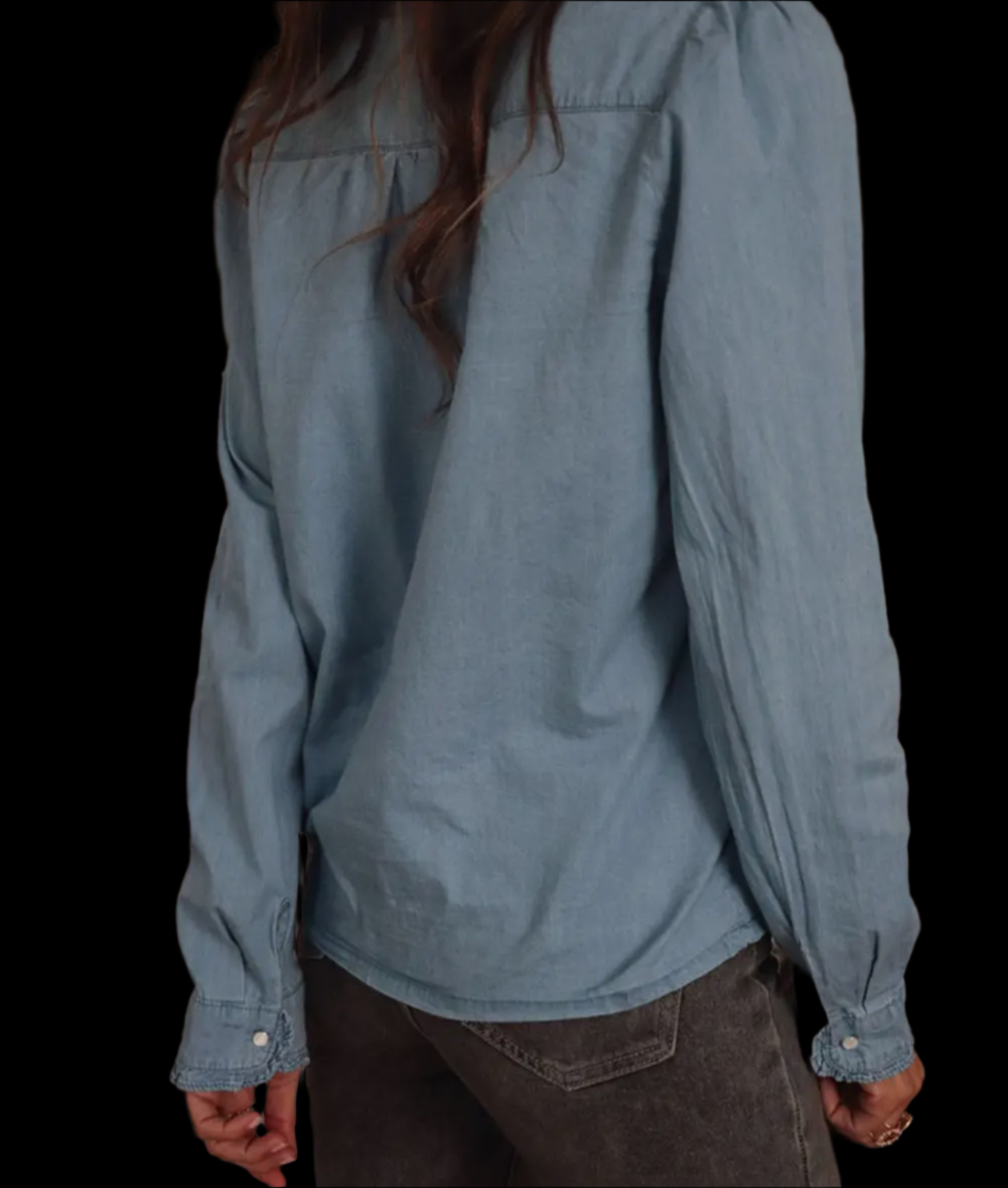 Chambray Western Collar Buttoned Shirt