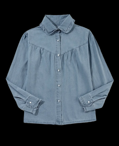 Chambray Western Collar Buttoned Shirt