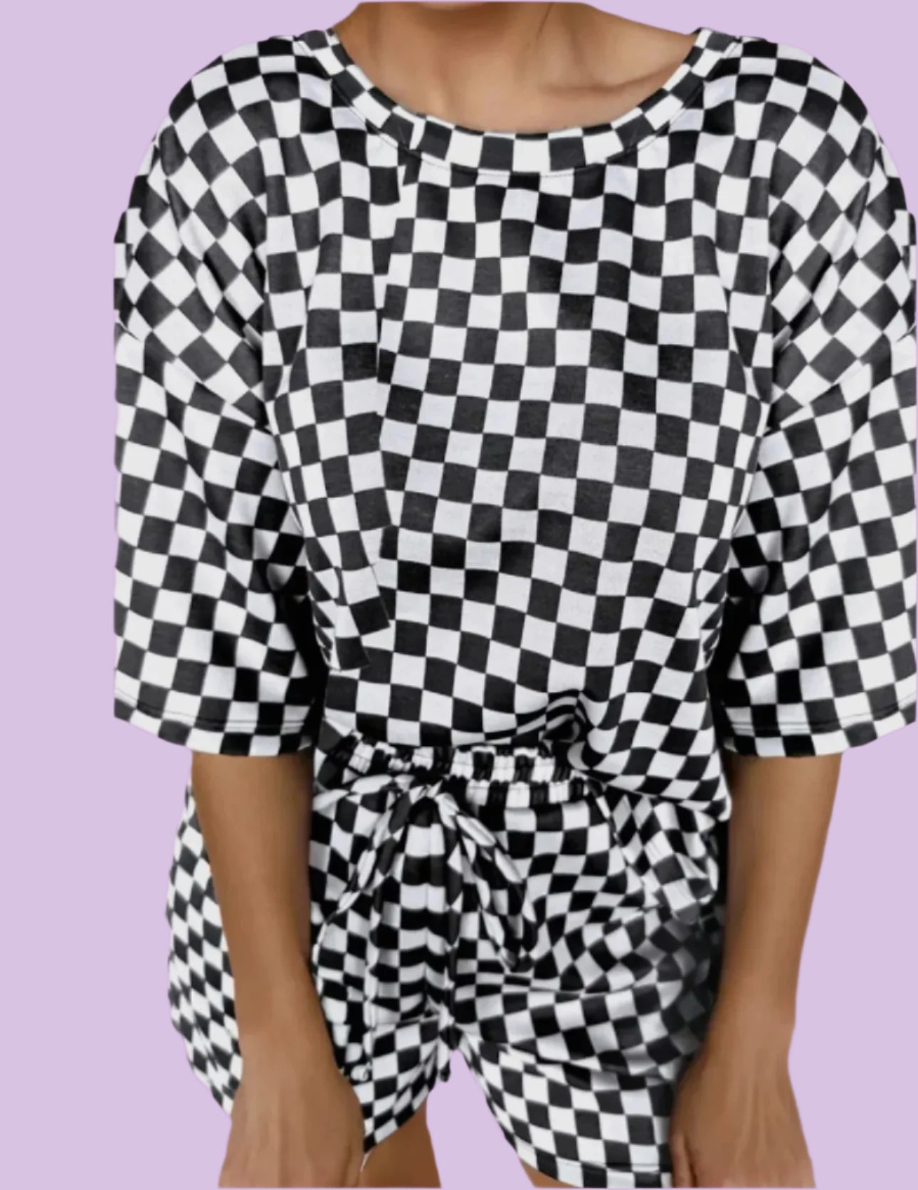 Checkered Top and Short Casual Set