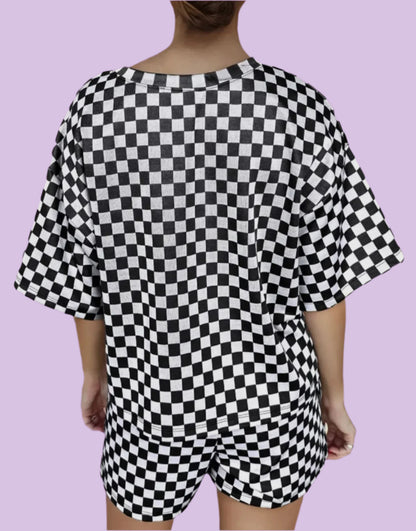 Checkered Top and Short Casual Set