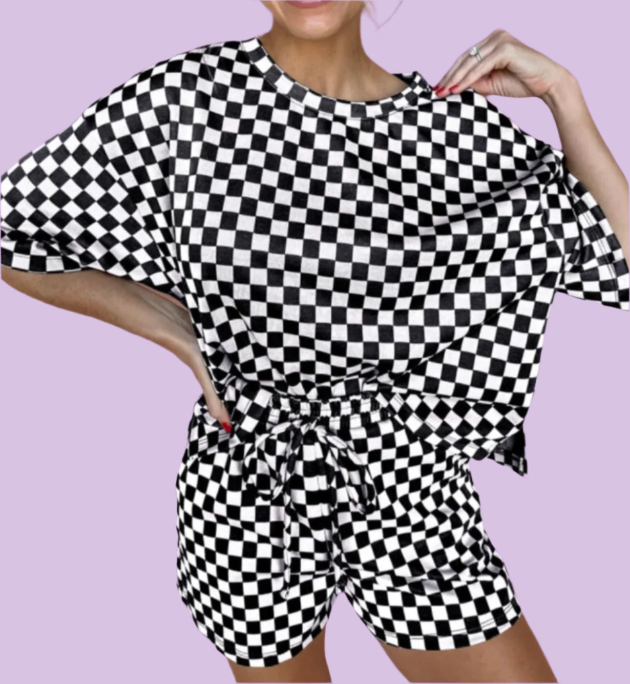 Checkered Top and Short Casual Set