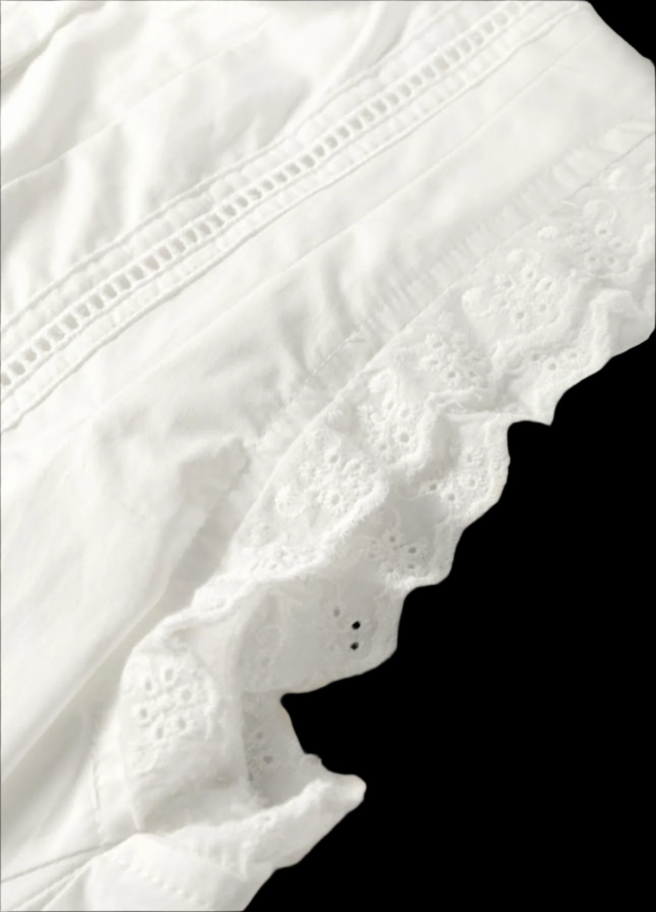 Lace Crochet Eyelets Sleeveless Buttoned Shirt