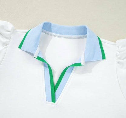 Colorblock Cap Sleeve Top and Skirt Set