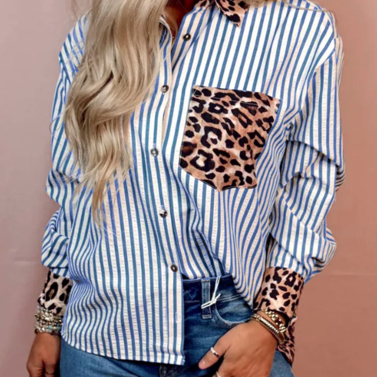 Leopard Stripped Blouse