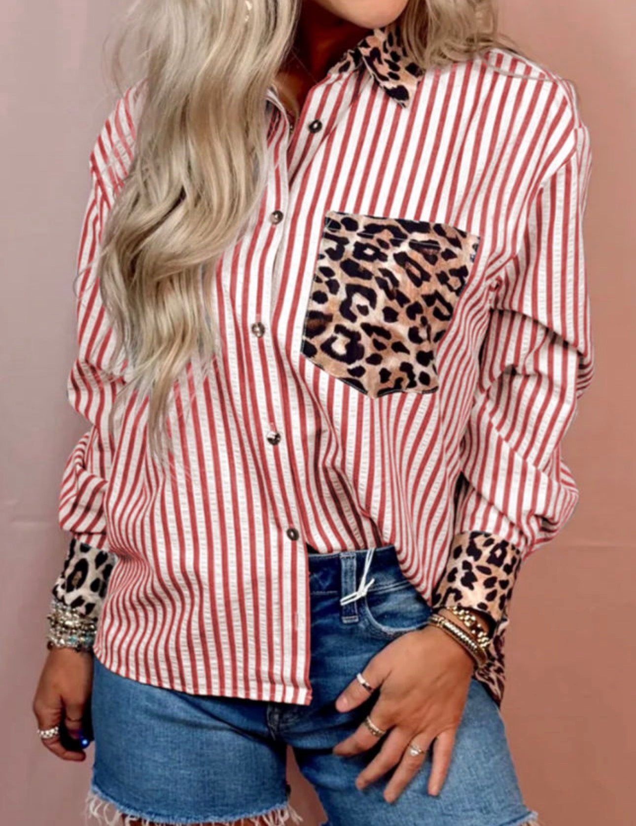 Leopard Stripped Blouse