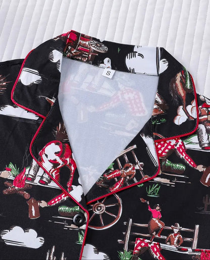 Western Cowboy Print Pajamas