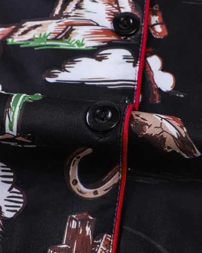 Western Cowboy Print Pajamas