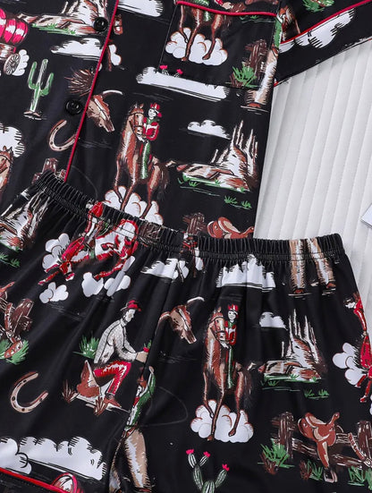 Western Cowboy Print Pajamas