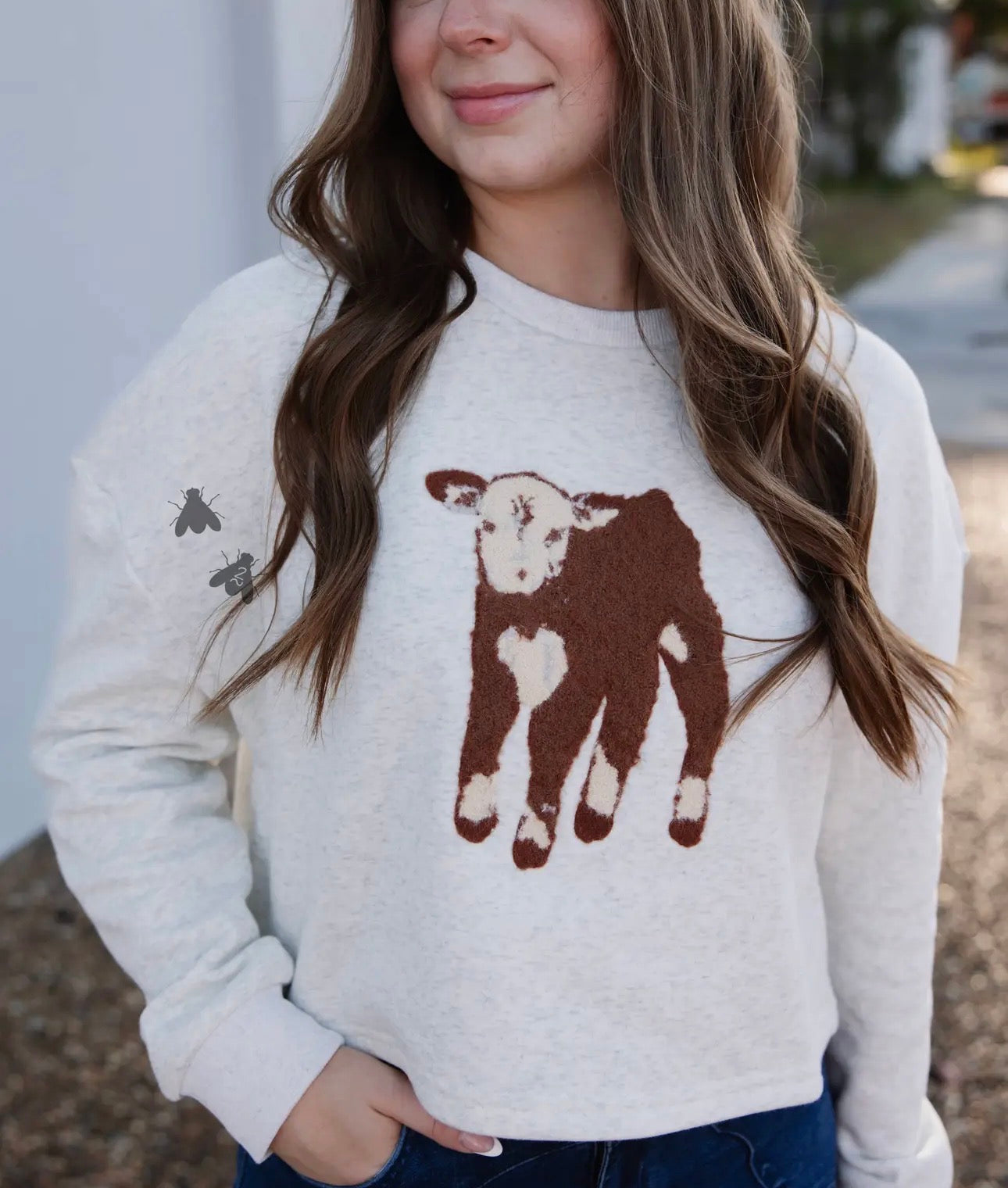 Calf Herfy Cropped Sweatshirt