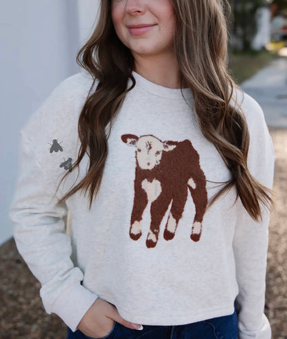 Calf Herfy Cropped Sweatshirt