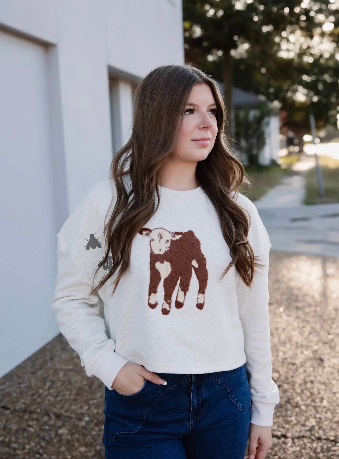 Calf Herfy Cropped Sweatshirt