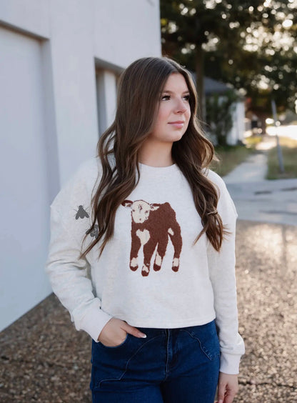 Calf Herfy Cropped Sweatshirt