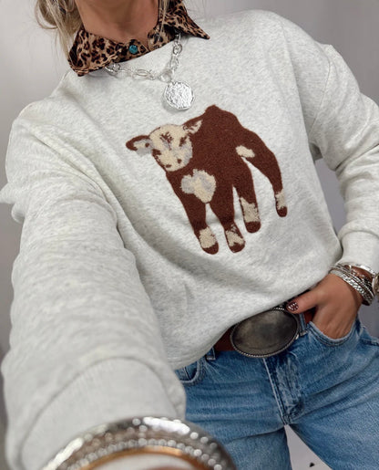 Calf Herfy Cropped Sweatshirt