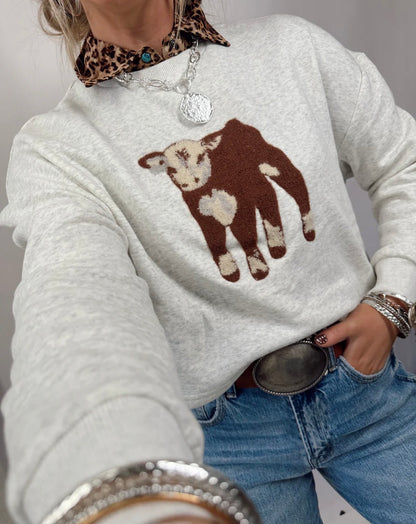 Calf Herfy Cropped Sweatshirt