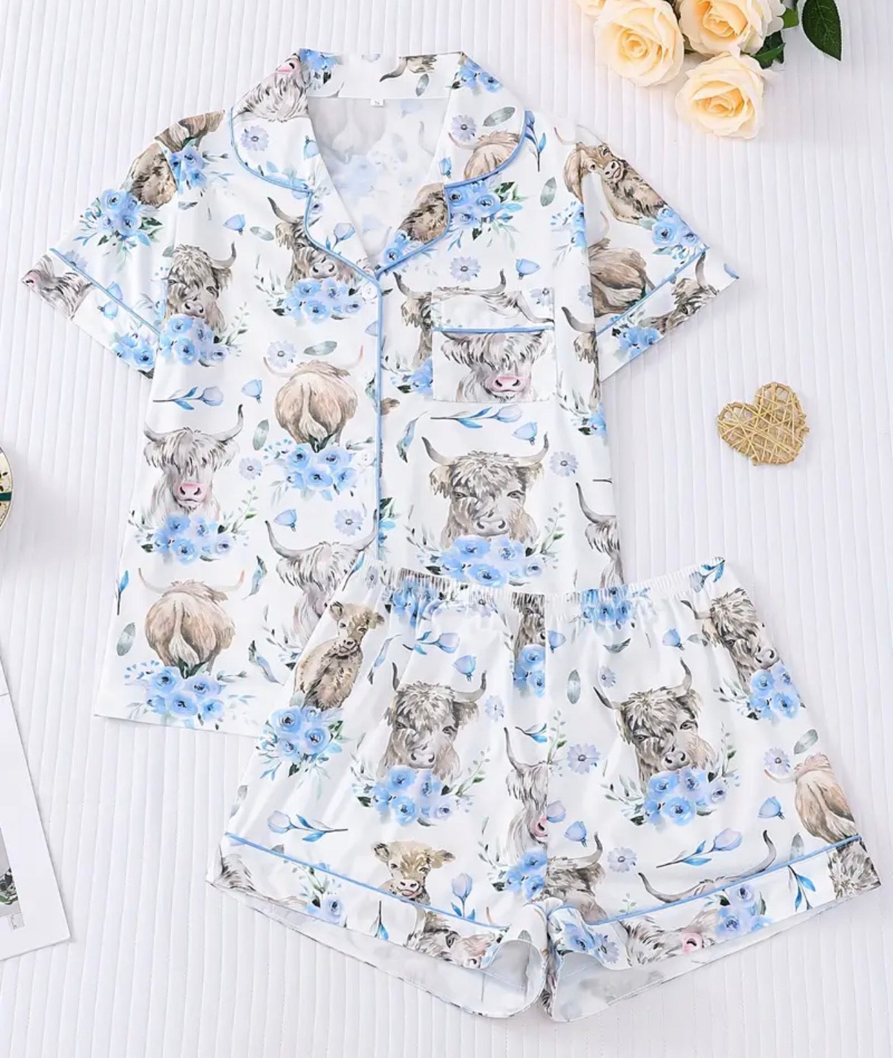 Highland Cow Print Women's Pajama Set