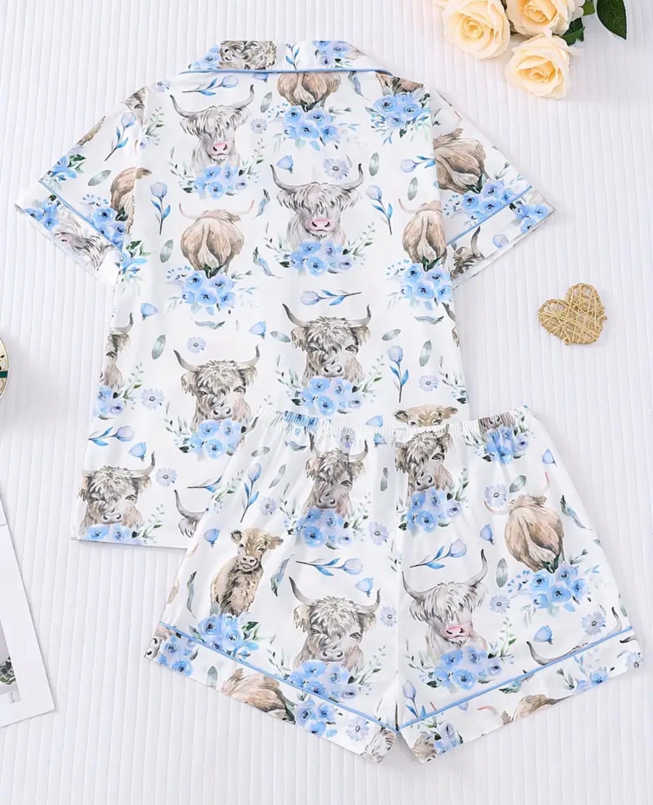 Highland Cow Print Women's Pajama Set