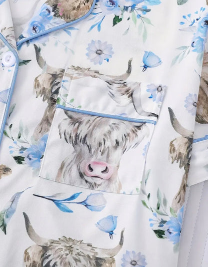 Highland Cow Print Women's Pajama Set