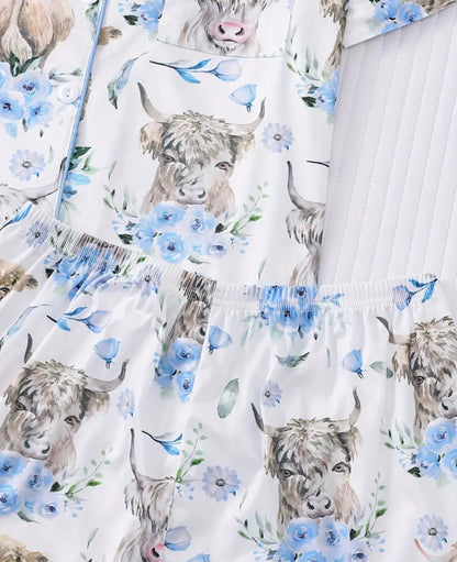 Highland Cow Print Women's Pajama Set