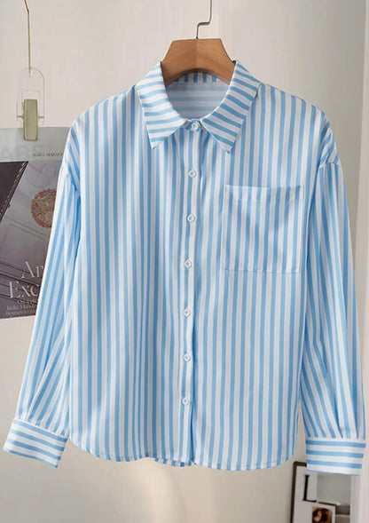 Women's Casual Striped Long Sleeve Blouse