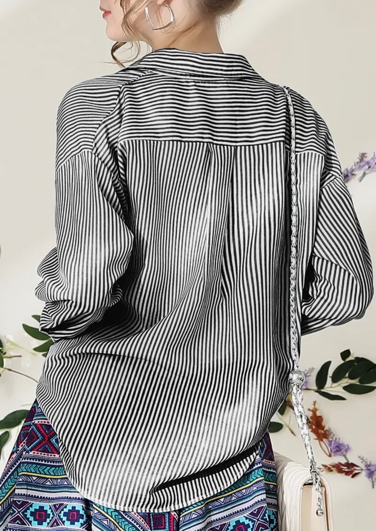 Women's Casual Striped Long Sleeve Blouse
