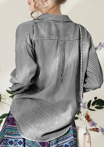 Women's Casual Striped Long Sleeve Blouse
