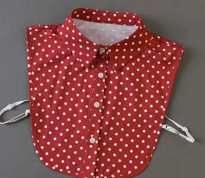 Poka Dot Shirt with Detachable Collar