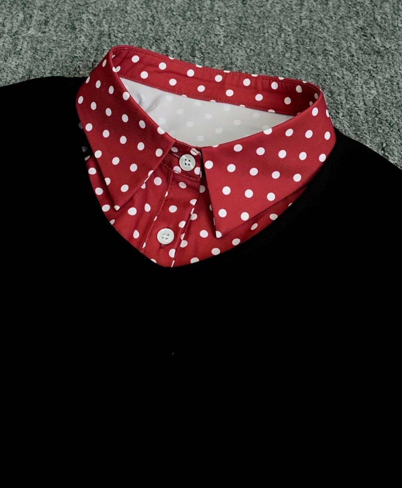 Poka Dot Shirt with Detachable Collar