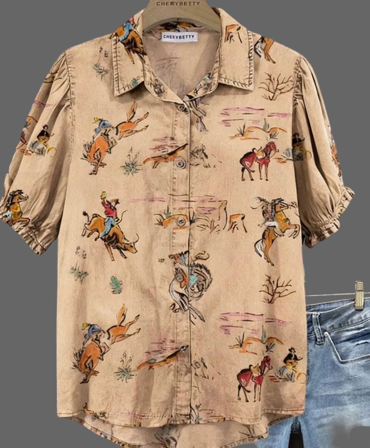 Cherrybetty Vintage Blouse with Puff Sleeves