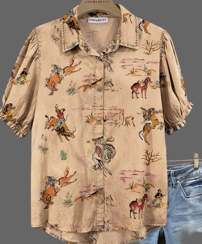 Cherrybetty Vintage Blouse with Puff Sleeves