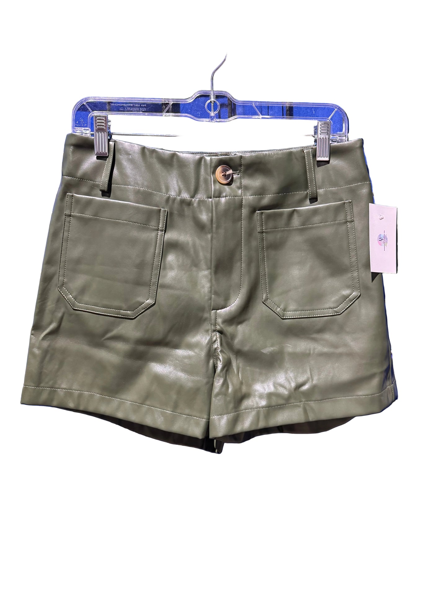Olive Faux Leather Shorts