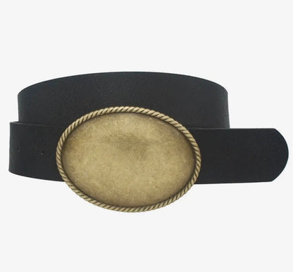 Vintage-Style Faux Leather Belt