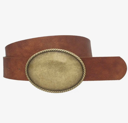 Vintage-Style Faux Leather Belt