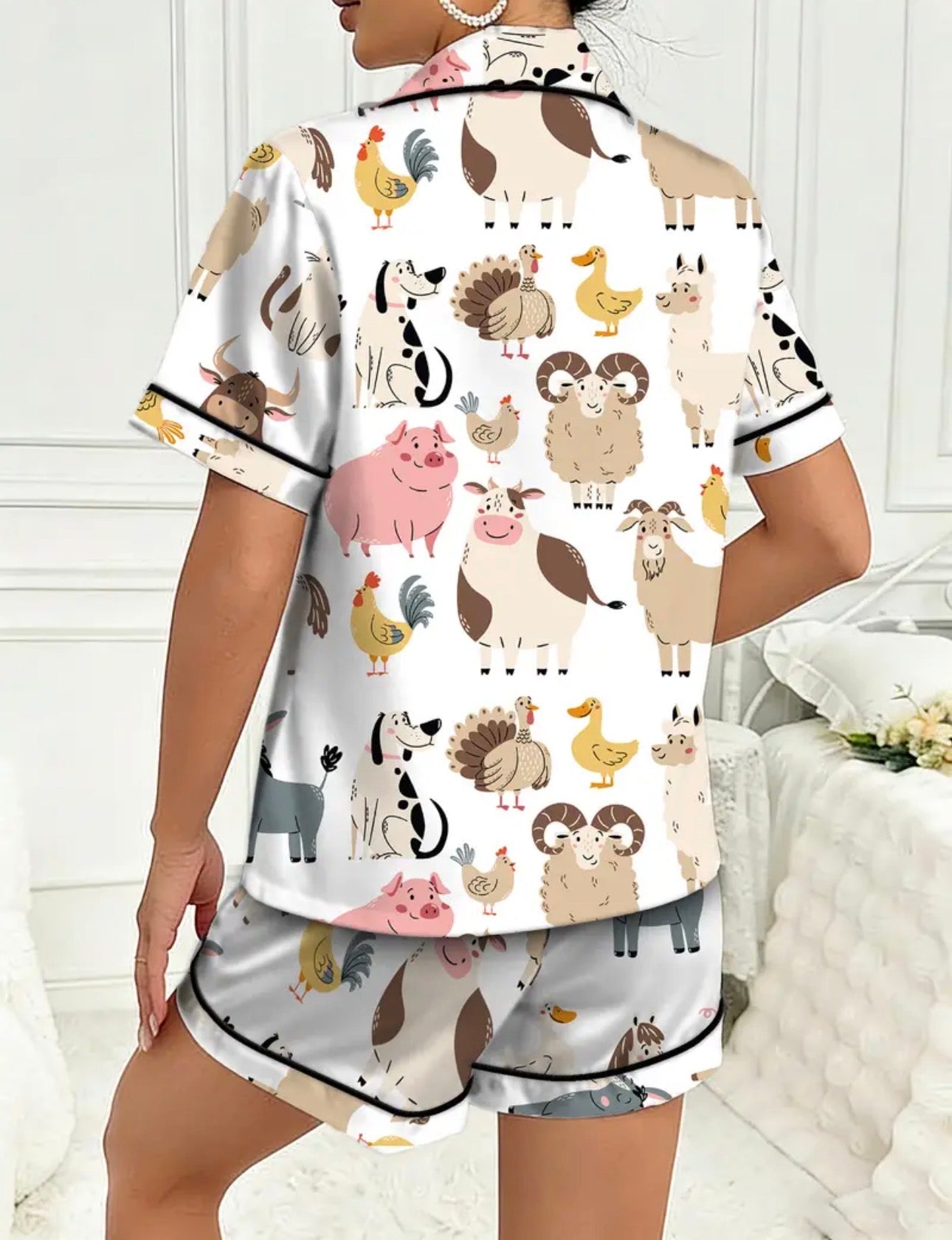Animals on the farm Pajama Short Set