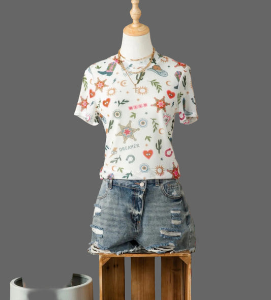 White Love Wild Dreamer Sheer Top