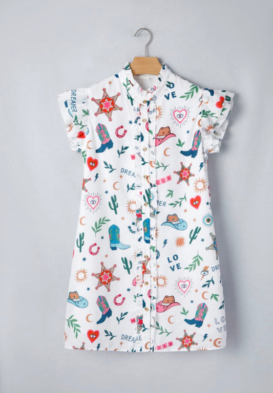 White Love Wild Dreamer Western Dress
