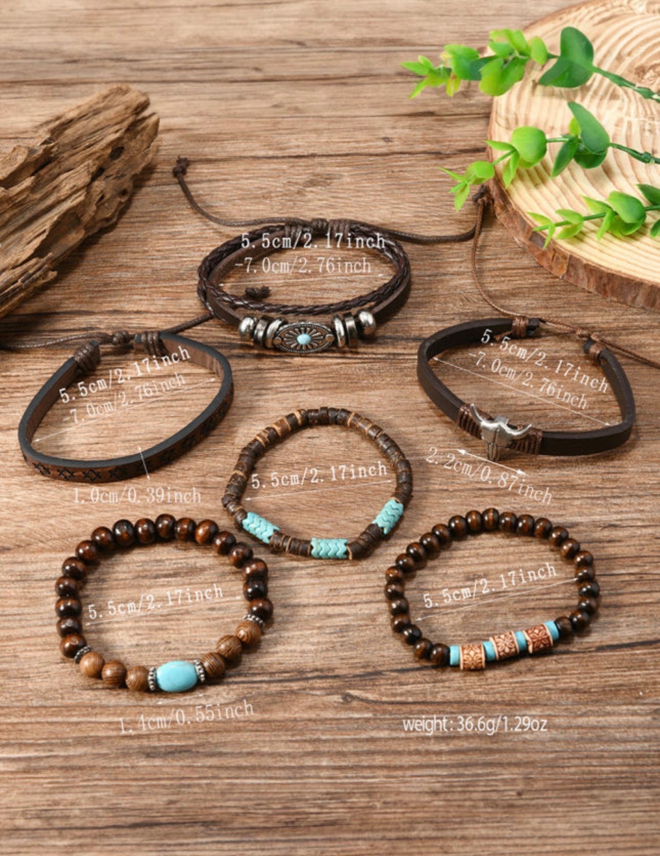 7pc Howdy Cowgirl Beaded Stretch Bracelet Set