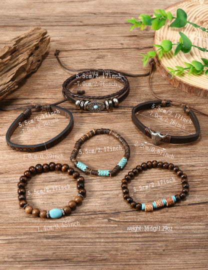 7pc Howdy Cowgirl Beaded Stretch Bracelet Set