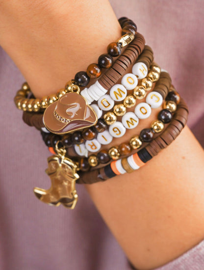 7pc Howdy Cowgirl Beaded Stretch Bracelet Set